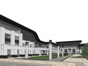SU model of modern Sports Center commercial office building 3D Модель