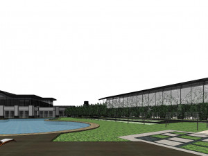 SU model of modern Sports Center commercial office building 3D Модель