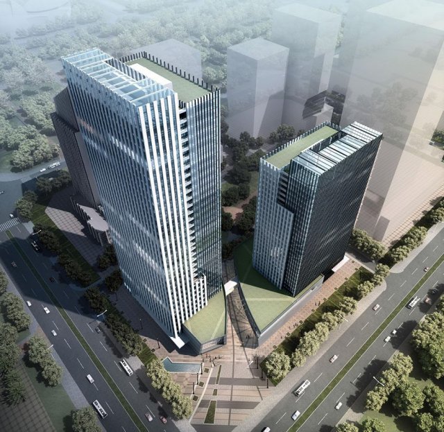 SU model of modern style Building office building 3D Model .c4d .max .obj .3ds .fbx .stl .blend 