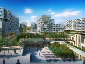 SU model of modern office and residential apartment building Model 3D