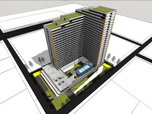 SU model of modern style Xinda community apartment building 3D मॉडल