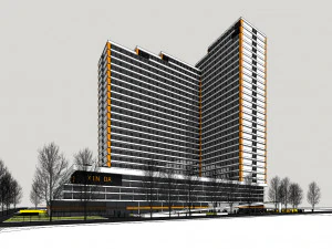 SU model of modern style Xinda community apartment building 3D Model