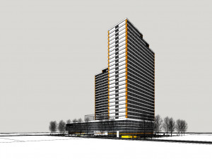 SU model of modern style Xinda community apartment building 3D मॉडल