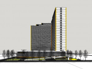 SU model of modern style Xinda community apartment building 3D मॉडल