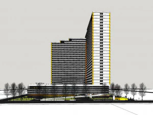 SU model of modern style Xinda community apartment building 3D Model