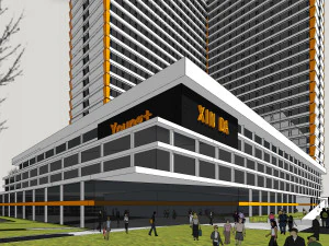 SU model of modern style Xinda community apartment building 3D Model