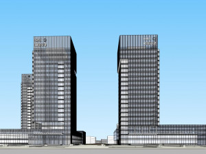 SU model of modern style railway office building building 3D Model