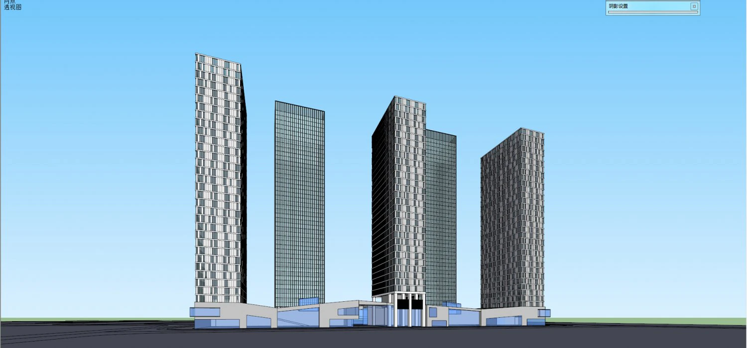 SU model of Poly high-rise office building building 3D Model .c4d .max .obj .3ds .fbx .stl .blend 