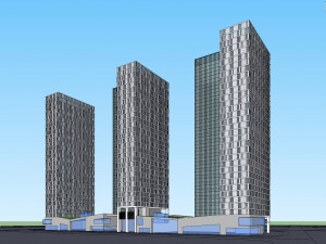 SU model of Poly high-rise office building building 3D 모델