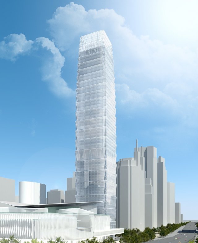 SU model of the Guomao Phase III office building building Model 3D .c4d .max .obj .3ds .fbx .stl .blend 