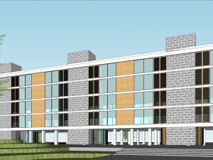 SU model of Vanke Blue Mountain office and apartment building Model 3D