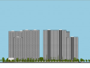 SU model of Vanke Blue Mountain office and apartment building Model 3D