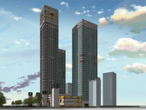 SU model of Yintai Center office and apartment building Modelo 3D