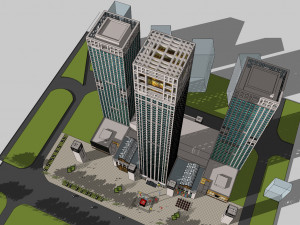 SU model of Yintai Center office and apartment building Modelo 3D