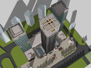 SU model of Yintai Center office and apartment building Modelo 3D