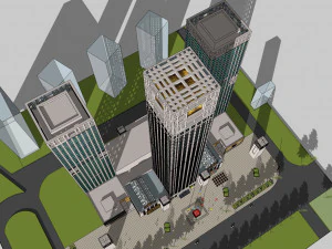 SU model of Yintai Center office and apartment building 3D Model