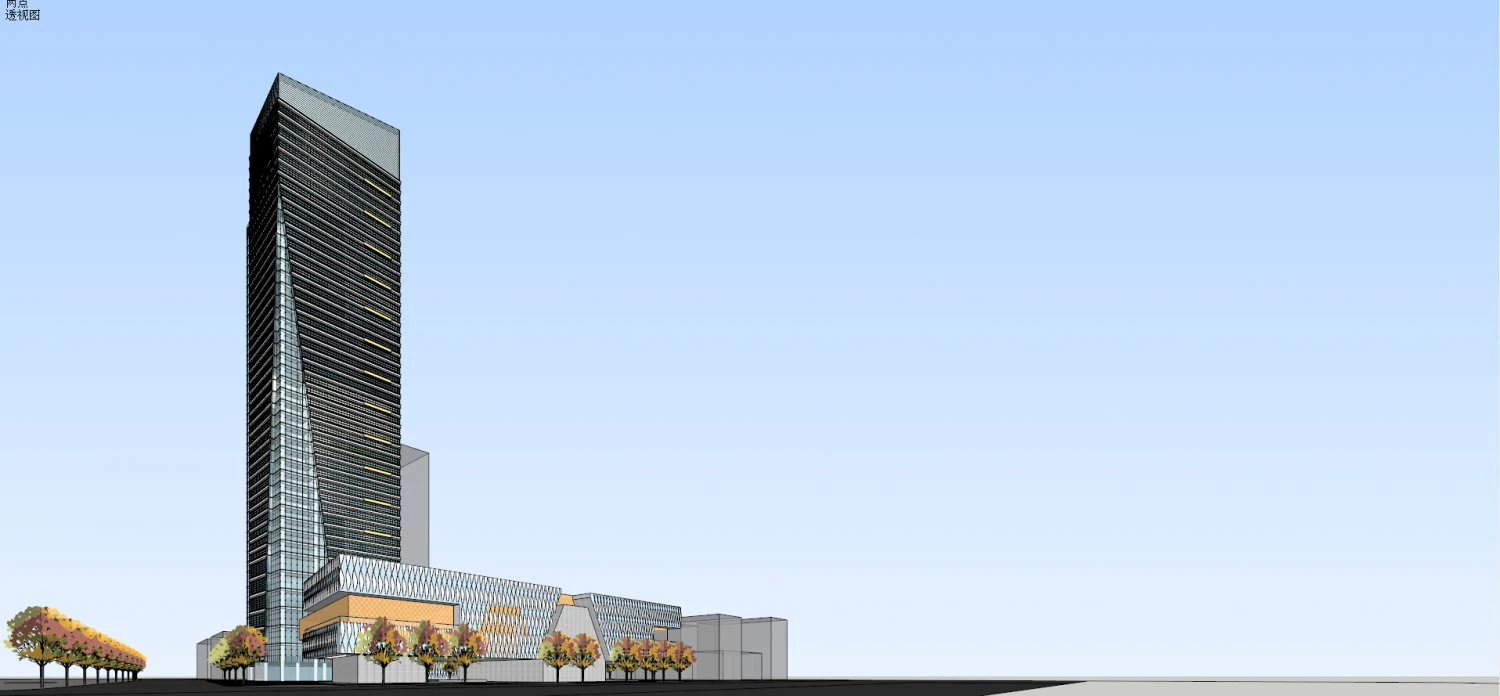 SU model of super high-rise office and commercial buildings 3D Model .c4d .max .obj .3ds .fbx .stl .blend 