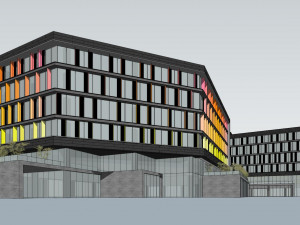 SU model of multi-story creative office building architecture 3D मॉडल
