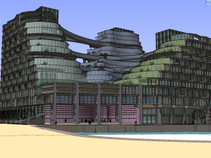 SU model of high-density green integrated office building 3D Модель