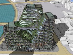 SU model of high-density green integrated office building 3D Модель