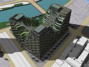 SU model of high-density green integrated office building 3D Модель