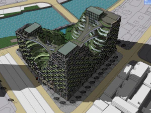 SU model of high-density green integrated office building 3D Model