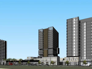 SU model of office and commercial building in Nansha 3D Model