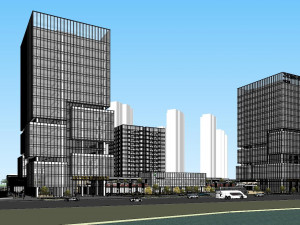 SU model of office and commercial building in Nansha 3D Model