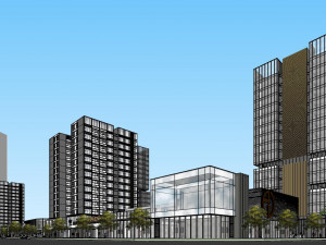 SU model of office and commercial building in Nansha 3D Model