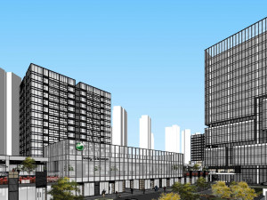 SU model of office and commercial building in Nansha 3D Model