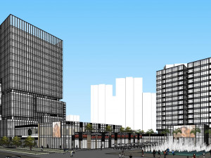 SU model of office and commercial building in Nansha 3D Model