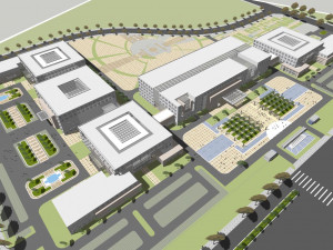 Developing SU model of open office building building 3D Model