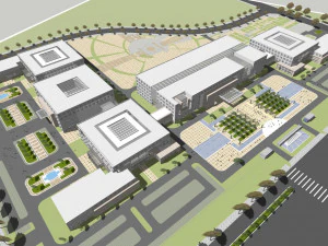 Ontwikkeling van het SU-model van een open kantoorgebouw 3D Model