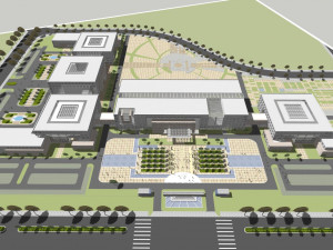 Developing SU model of open office building building Model 3D