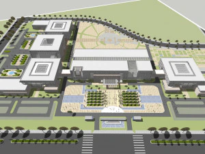 Developing SU model of open office building building 3D Model