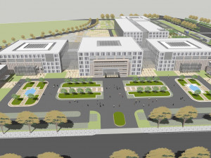 Developing SU model of open office building building Model 3D