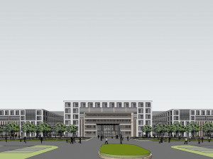 Developing SU model of open office building building Model 3D