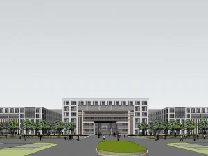 Developing SU model of open office building building 3D Model