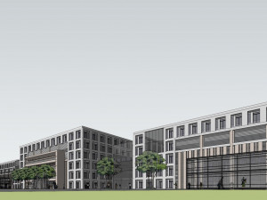 Developing SU model of open office building building Model 3D