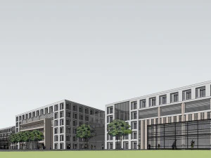 Developing SU model of open office building building 3D Model