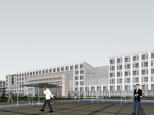 Developing SU model of open office building building Model 3D