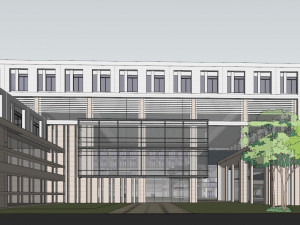 Developing SU model of open office building building Model 3D