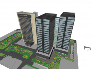 SU model of the office building of Construction Research 3D-Modell
