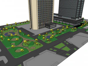 SU model of the office building of Construction Research 3D Model