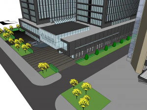 SU model of the office building of Construction Research 3D Model