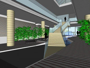 SU model of the office building of Construction Research 3D Model