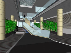 SU model of the office building of Construction Research 3D Model