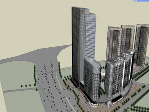 SU model of commercial and office apartment building 3D Model
