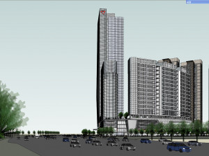 SU model of commercial and office apartment building 3D Model