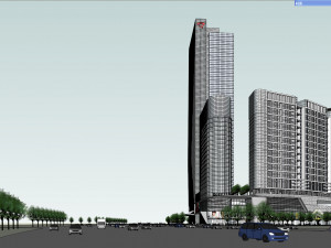 SU model of commercial and office apartment building 3D Model